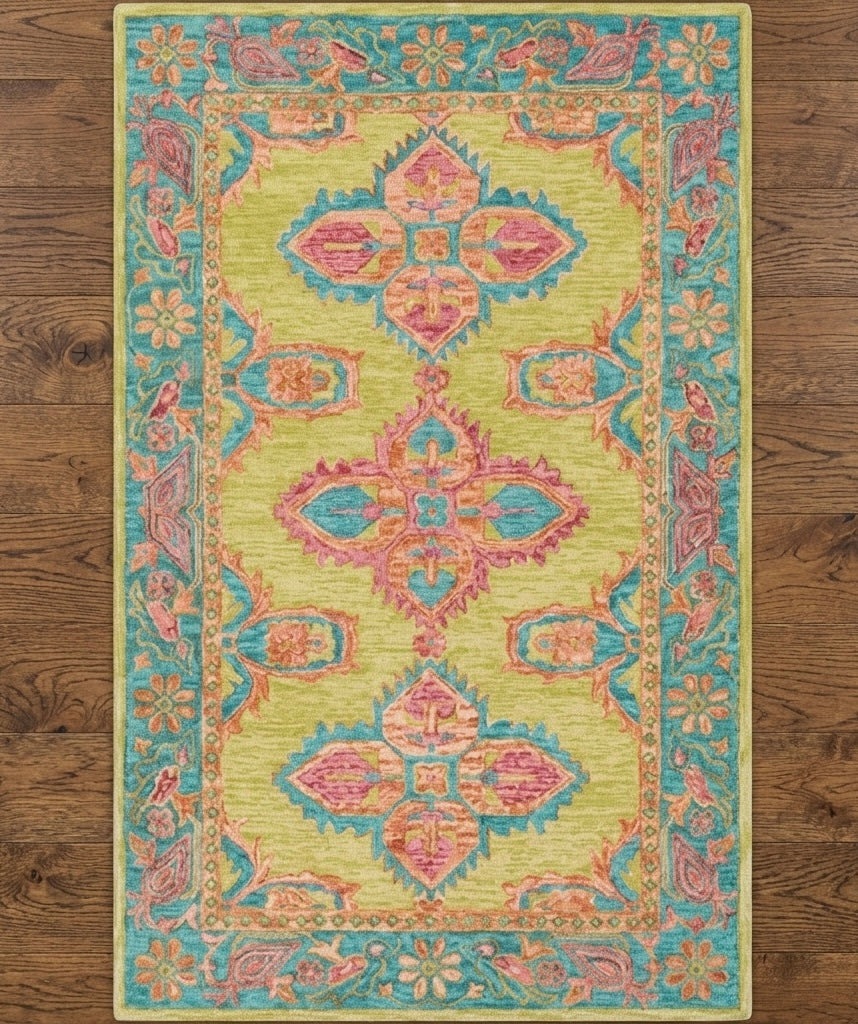 Premium Hand-Tufted Botanical Accent Rug