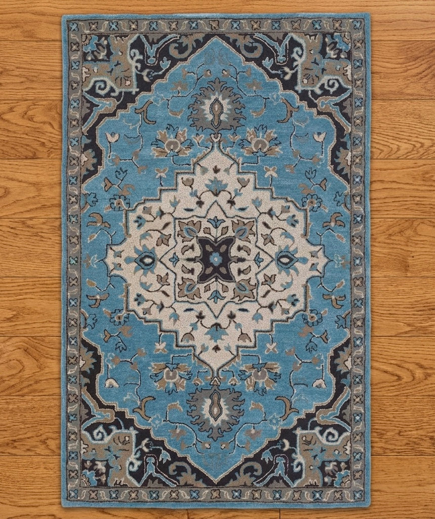 Heritage Sky Hand-tufted Wool Area Rug