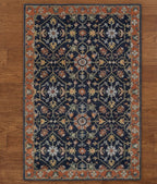 Premium Hand-Tufted Navy Floral Medallion Rugs