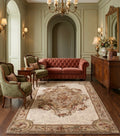 Hand-Tufted Heritage Floral Design in Earth Tones