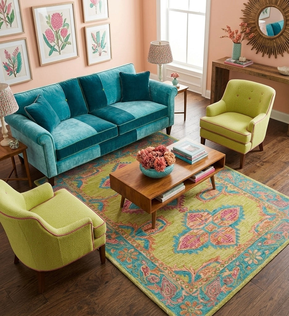 Premium Hand-Tufted Botanical Accent Rug