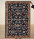 Premium Hand-Tufted Navy Floral Medallion Rugs