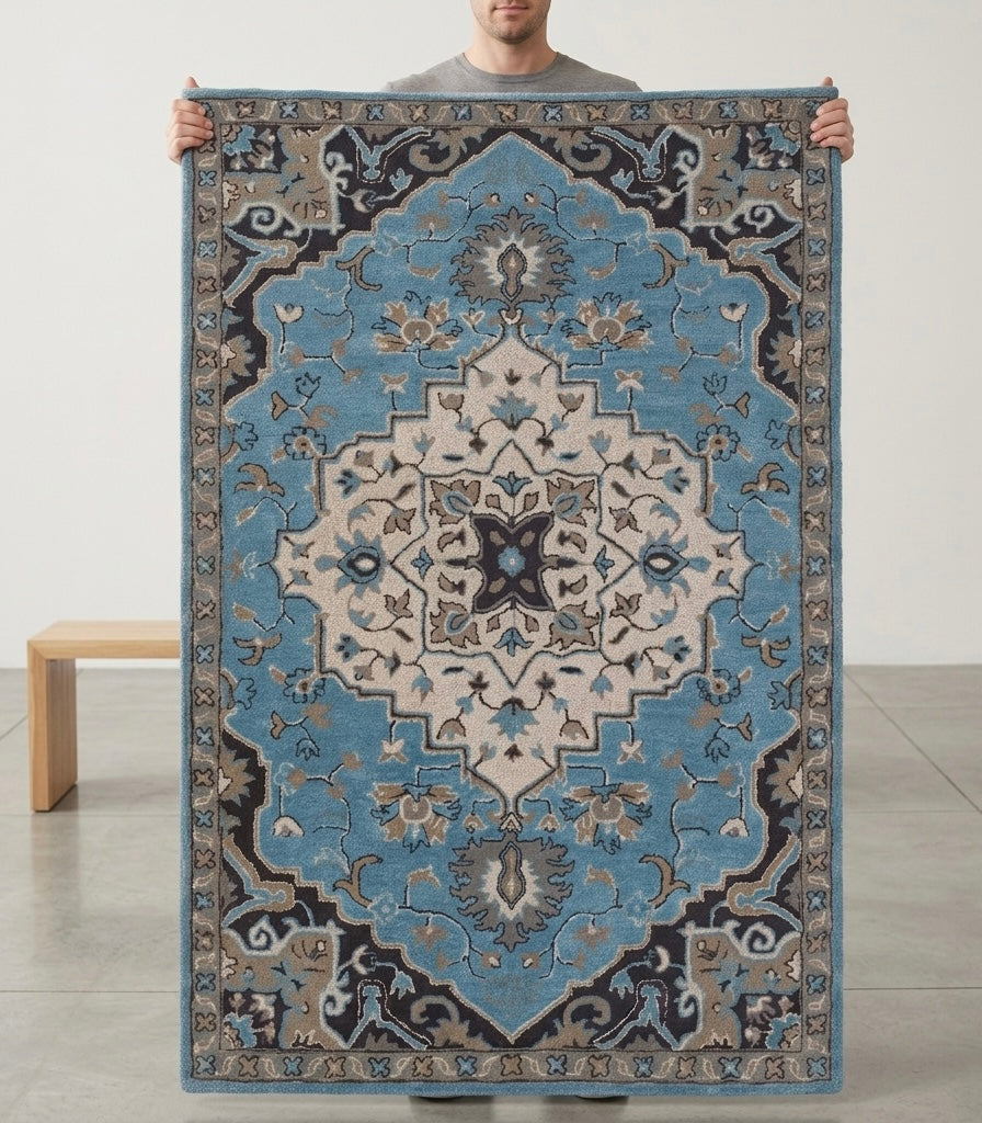 Heritage Sky Hand-tufted Wool Area Rug