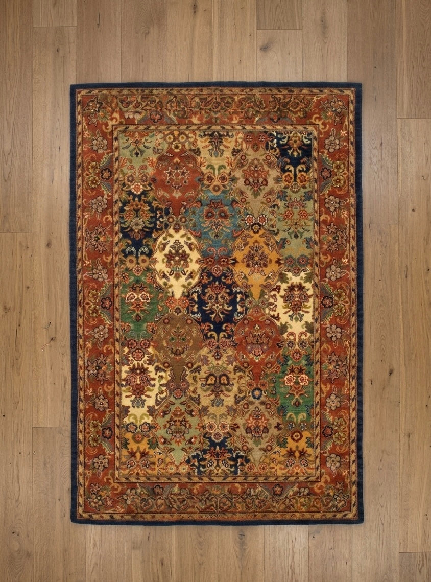 Artisan Hand-Tufted Multi-Patterned Persian-Style Accent Rug