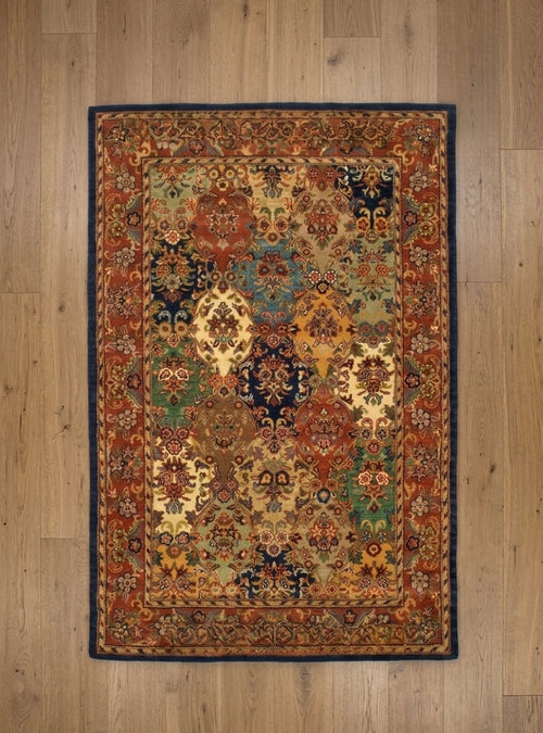 Artisan Hand-Tufted Multi-Patterned Persian-Style Accent Rug
