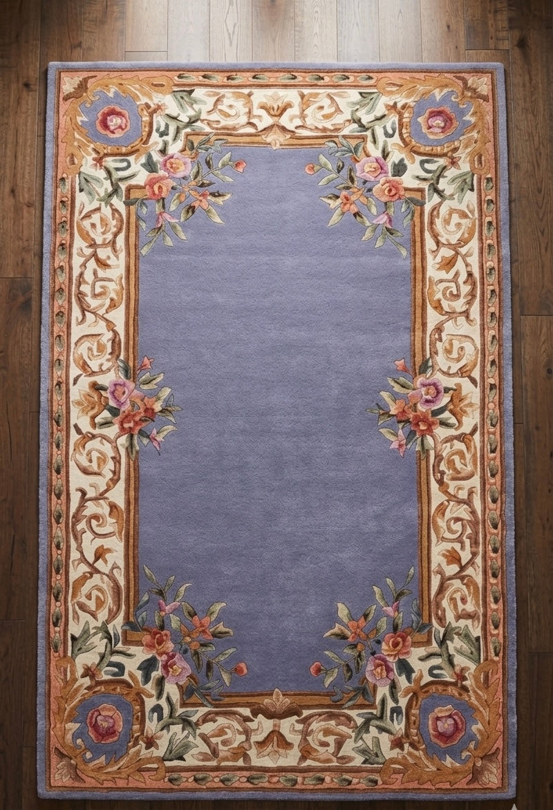 Premium Hand-Tufted Floral Serenity Lavender Rug