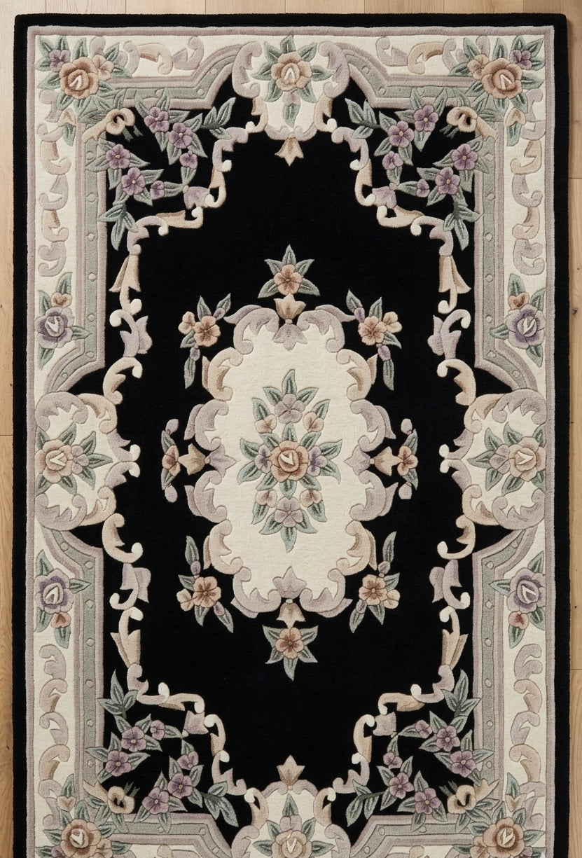 Heritage Noir Handtufted Artisan Area Rug