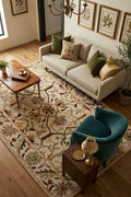 Classic Handtufted Arabesque Rug in Neutral Earth Tones