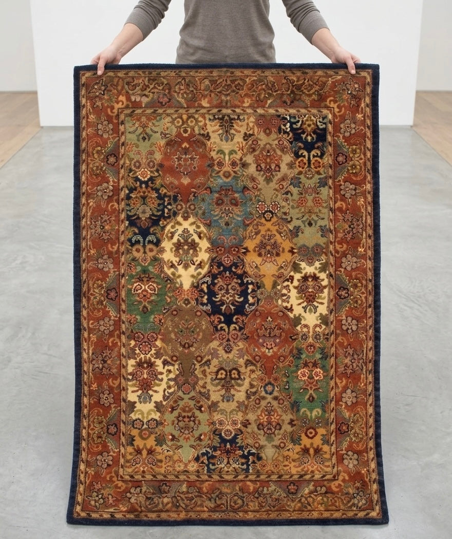 Artisan Hand-Tufted Multi-Patterned Persian-Style Accent Rug