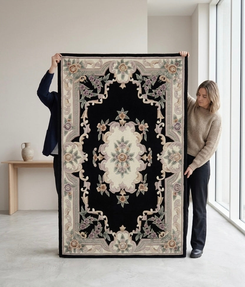 Heritage Noir Handtufted Artisan Area Rug