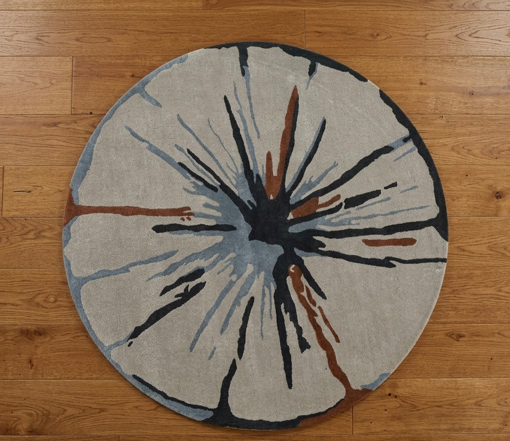 Celestial Burst Hand-tufted Round Rug