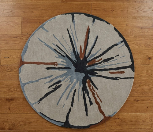 Celestial Burst Hand-tufted Round Rug