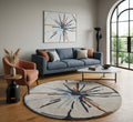 Celestial Burst Hand-tufted Round Rug