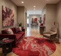 Crimson Nebula Hand-Tufted Round Rug