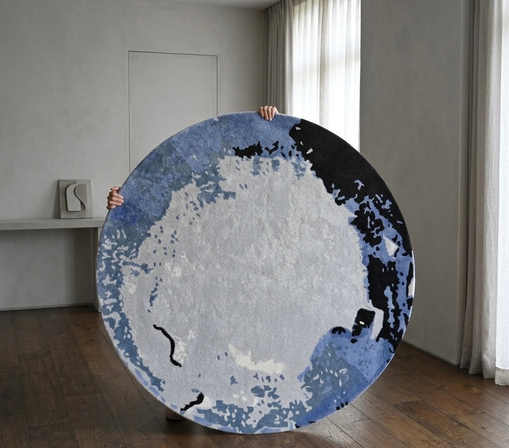 Lunar Eclipse Hand-Tufted Modern Round Rug