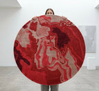 Crimson Nebula Hand-Tufted Round Rug