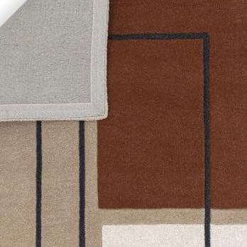 Minimalist Linear Block Design Hand-tufted Area Rug