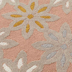 Modern Floral Hand-Tufted Rug in Dusty Rose and Sage