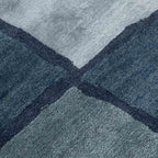 Handtufted Navy and Grey Tectonic Wool Rug