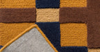 Modern Hand-Tufted Geometric Cross Pattern Rug - Mustard & Navy