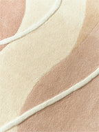 Hand-Tufted Organic Wave Rug in Terracotta, Sage, and Sand