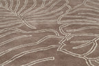 Modern Hand-Tufted Monstera Leaf Wool Rug