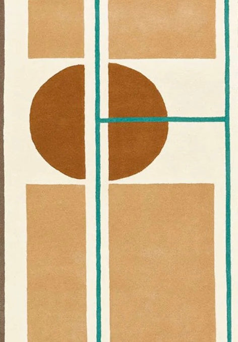 Modern Minimalist Bauhaus-Inspired Hand-Tufted Rug