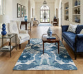 Hand-Tufted Azure Dragon-Bloom Statement Rug