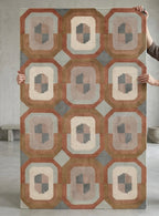 Contemporary Abstract Medallion Hand-Tufted Wool Rug