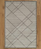 Modern Geometric Line Handtufted Wool Rug