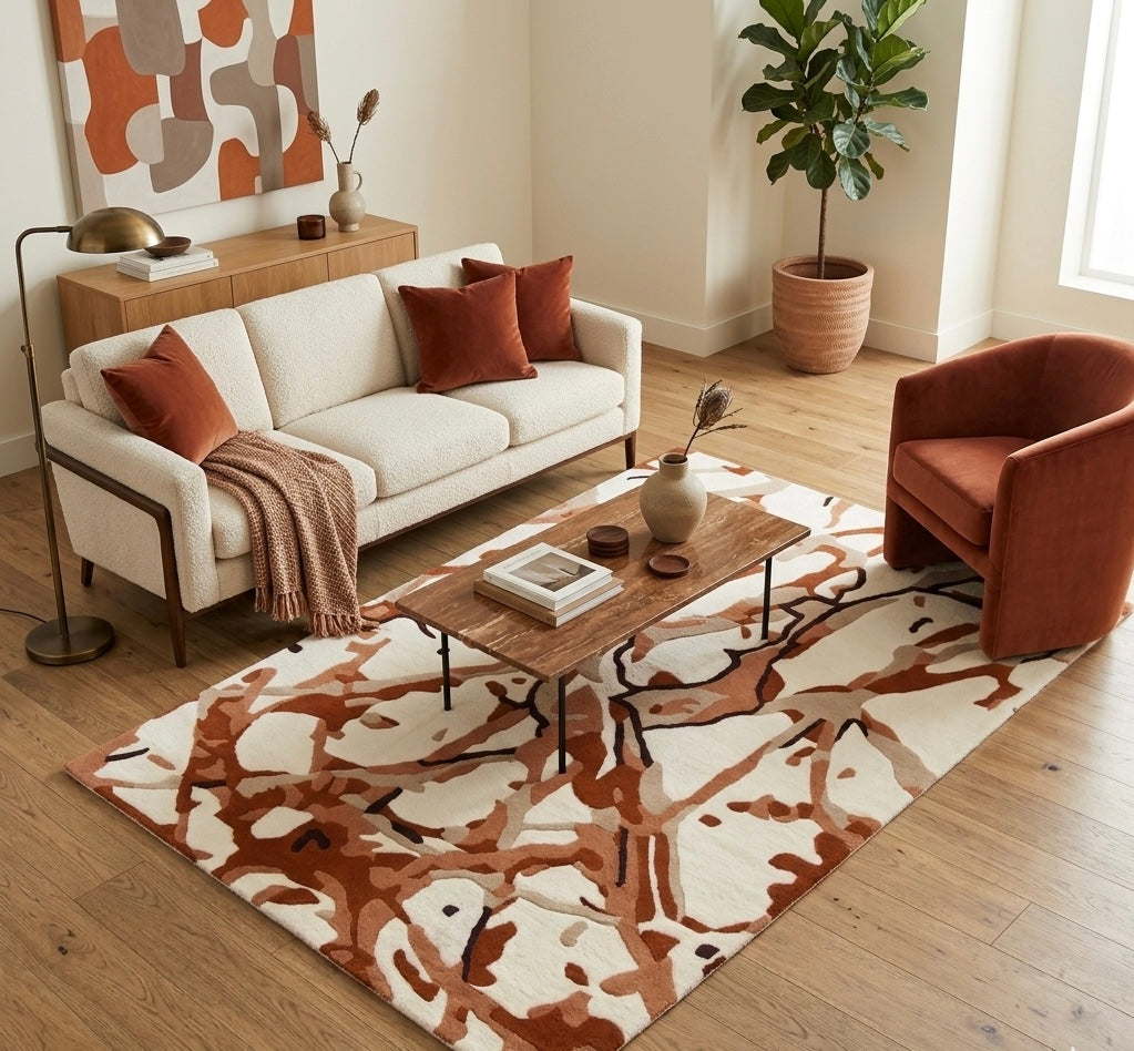 Abstract Hand-Tufted Pattern