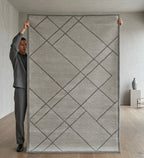Modern Geometric Line Handtufted Wool Rug