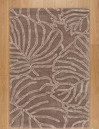 Modern Hand-Tufted Monstera Leaf Wool Rug