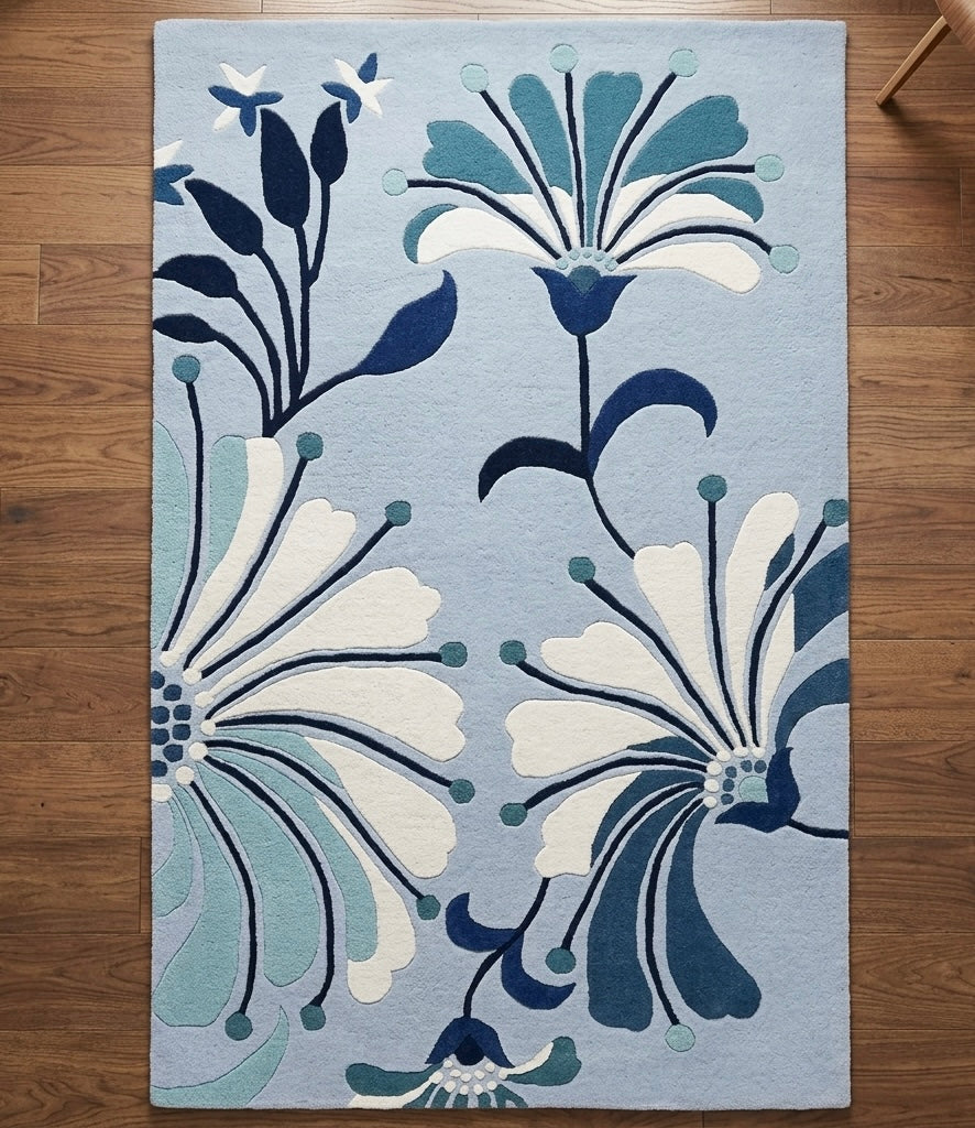 Premium Floral Bloom Hand-Tufted Rug