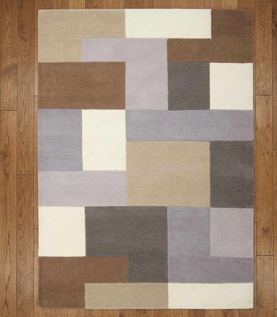 Minimalist Block Pattern Hand-Tufted Area Rug
