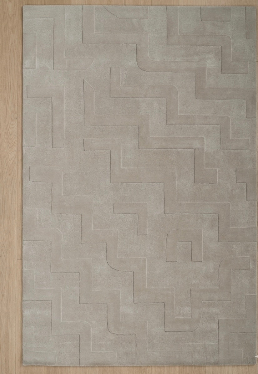 Elegant Hand-tufted Tone-on-Tone Rug