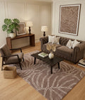 Modern Hand-Tufted Monstera Leaf Wool Rug