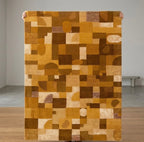 Modern Geometric Terracotta & Ochre Hand-Tufted Rug