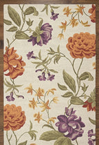 Artistic Hand-tufted Rug with Oversized Peony and Lilac Motifs