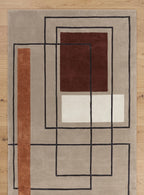 Minimalist Linear Block Design Hand-tufted Area Rug