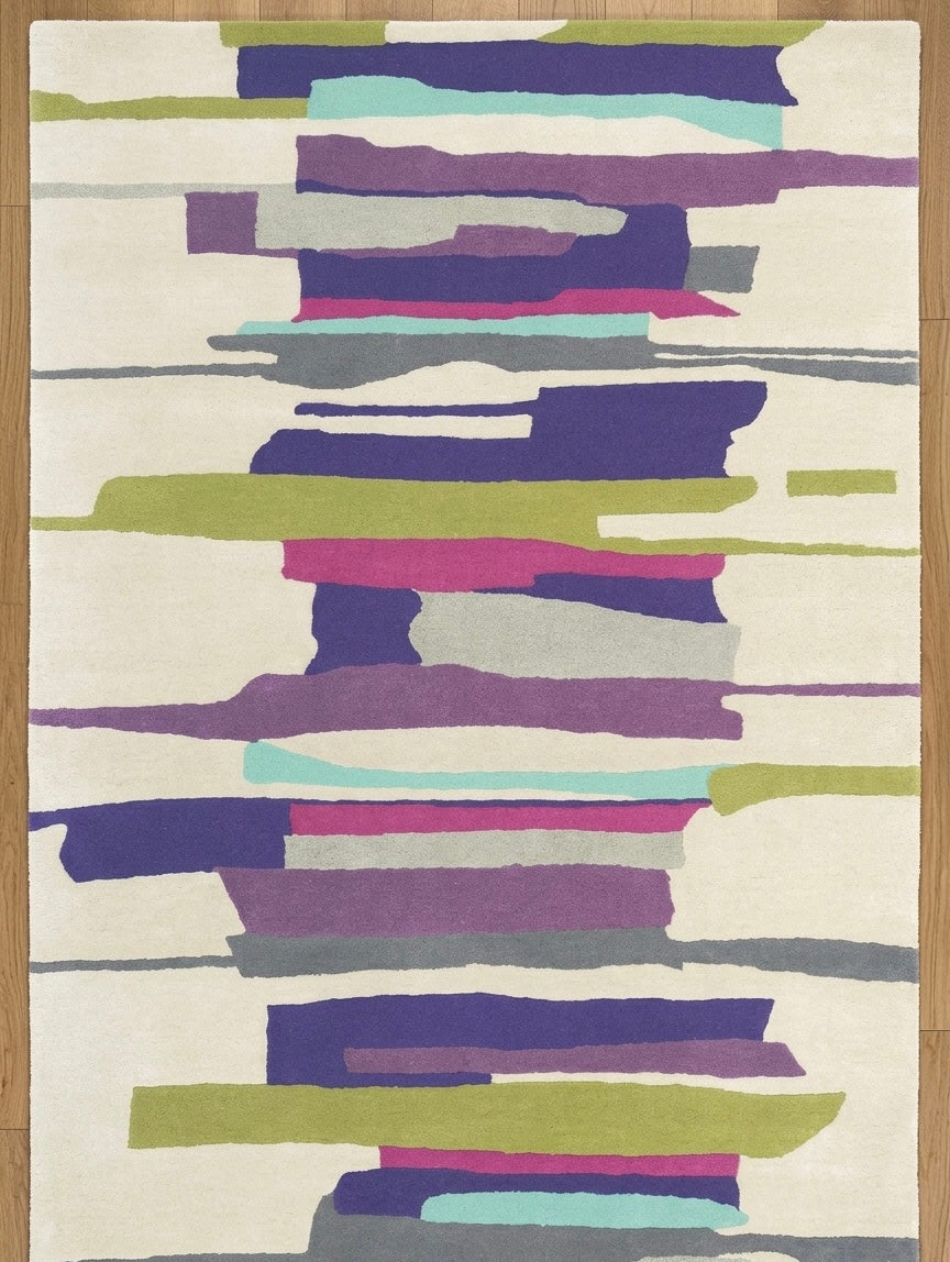 Colorful Striped Hand-Tufted Area Rug