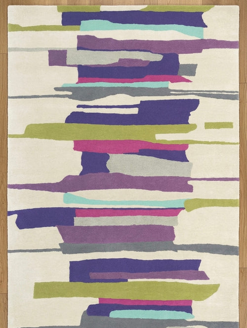Colorful Striped Hand-Tufted Area Rug