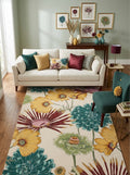 Artisanal Multi-Color Oversized Floral Hand-Tufted Rug