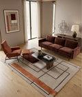 Minimalist Linear Block Design Hand-tufted Area Rug