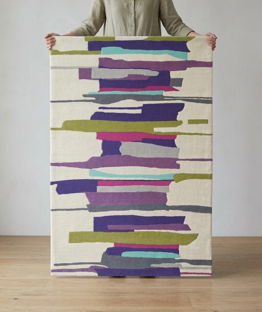Colorful Striped Hand-Tufted Area Rug