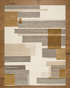 Urban Stripe Block Hand-tufted Wool Rug
