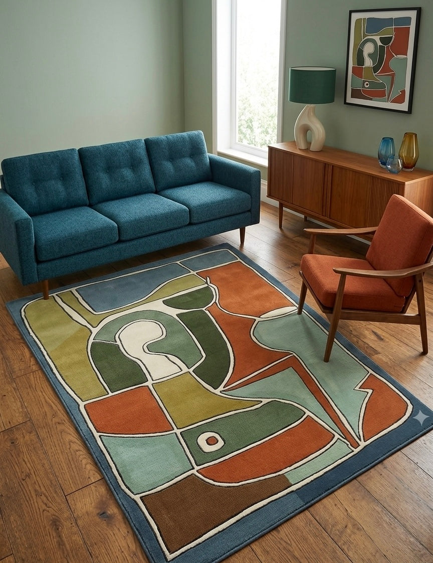 Contemporary Mosaic Handtufted Area Rug
