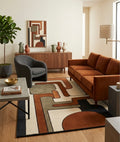 Premium Hand-Tufted Wool Rug with Interlocking Curves