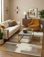 Urban Stripe Block Hand-tufted Wool Rug