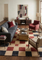 Modern Geometric Checkerboard Hand-tufted Rug
